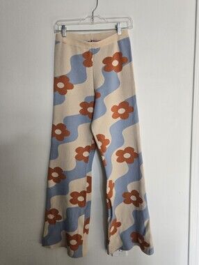 Funky Knitted Floral Pants